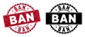 Grunge Ban Rounded Red Stamp Royalty Free Stock Photo