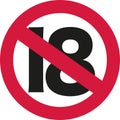 18 ban sign - 19th birthday