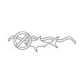 Ban swimming sharks icon, outline style