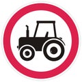 Road sign, no tractors, eps. Royalty Free Stock Photo