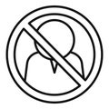 Ban user icon outline vector. Delete service