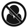 Ban user icon simple vector. Delete service