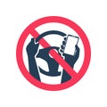 Ban on using a phone driving car. Prohibition of the use of the phone by the driver.