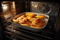 banan cake baking in the oven, with the sweet and fruity smell filling the kitchen