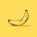 Banana ripe, yellow. Fruit vector illustration in cartoon style