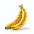 Banana Art: Two Vibrant Bananas On White Background In 8k Resolution