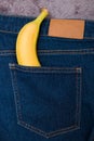 Banana in the back pocket Royalty Free Stock Photo