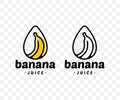 Banana, banana juice, banana in a drop, graphic design