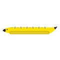 Banana boat inflatable side view vector icon. Yellow sea fun activity water summer. Holiday recreation leisure travel