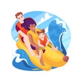 Banana boat isolated cartoon vector illustration. Royalty Free Stock Photo