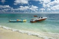 Banana boat ride on a Freeport beach, Grand Bahama Island Royalty Free Stock Photo