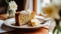 Banana bread in English country cottage, home decor and flowers, baking food and easy gluten-free recipe idea for menu, food blog Royalty Free Stock Photo