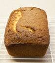 Banana bread loaf cool down on rack Royalty Free Stock Photo