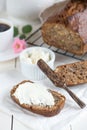 Banana bread with walnuts