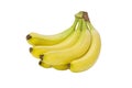Banana bunch, ripe yellow fruits isolated on white background Royalty Free Stock Photo