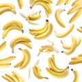 Banana bunches on the white background. Royalty Free Stock Photo