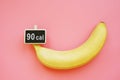 Banana and calorie content for counting Royalty Free Stock Photo