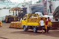 Banana cargo loading in Asian port
