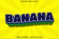 Banana With Cartoon Emboss Style Editable Text Effect