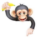 Banana Chimp Monkey Pointing