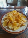 banana chips, this is home made snack ala indonesian