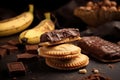 Banana choco pies dessert. Generate Ai