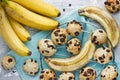 Banana chocolate chips cookies Royalty Free Stock Photo