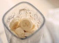 banana cocoa smoothie - healthy eating recipe styled concept