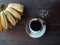 banana and coffe make perfect taste in the morning