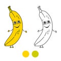 Banana. Coloring book page