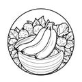 Banana Coloring Page For Kids