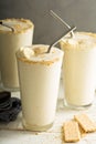 Banana and cookies milkshake Royalty Free Stock Photo