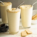 Banana and cookies milkshake Royalty Free Stock Photo