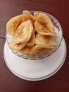 Banana crackers in a bowl