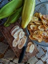 banana crackers slice musa paradisiaca Royalty Free Stock Photo