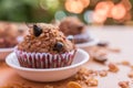 Banana cupcake with insect foods Royalty Free Stock Photo