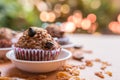 Banana cupcake with insect foods Royalty Free Stock Photo