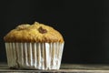 Banana cupcake or banana muffin Royalty Free Stock Photo