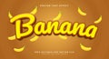 Banana 3d editable text effect template Royalty Free Stock Photo