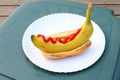 Banana dog with Ketchup Royalty Free Stock Photo