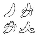 Banana doodle icon set Royalty Free Stock Photo