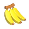 banana fruit 3d icon illustration