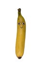 Banana with eyes isolated on white background