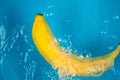 Banana falling into water