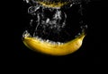 Banana falling in water