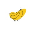 banana flat icon on vector illustration