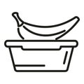 Banana food box icon outline vector. School lunch