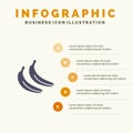 Banana, Food, Fruit Solid Icon Infographics 5 Steps Presentation Background