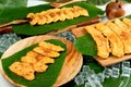 Banana fritters with palm sugar