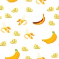 Banana Friut Icon Vector Seamless Pattern